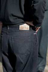 【NEW 冬デニムパンツ】スーパーファインメリノウール100%ワイドワンタックデニムパンツ17.5μ-Super120's