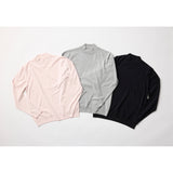 ウルトラファインメリノウール100%モックネックセーター 15.5μ-Super160's