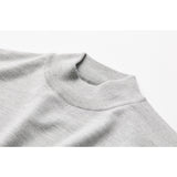 ウルトラファインメリノウール100%モックネックセーター 15.5μ-Super160's