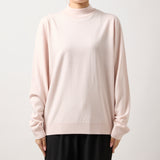 ウルトラファインメリノウール100%モックネックセーター 15.5μ-Super160's