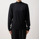 ウルトラファインメリノウール100%モックネックセーター 15.5μ-Super160's