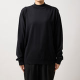 ウルトラファインメリノウール100%モックネックセーター 15.5μ-Super160's