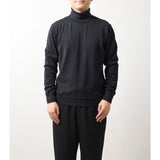 ウルトラファインメリノウール100%タートルネックセーター 15.5μ-Super160's