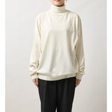 ウルトラファインメリノウール100%タートルネックセーター 15.5μ-Super160's