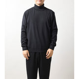 ウルトラファインメリノウール100%タートルネックセーター 15.5μ-Super160's