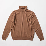 ウルトラファインメリノウール100%タートルネックセーター 15.5μ-Super160's