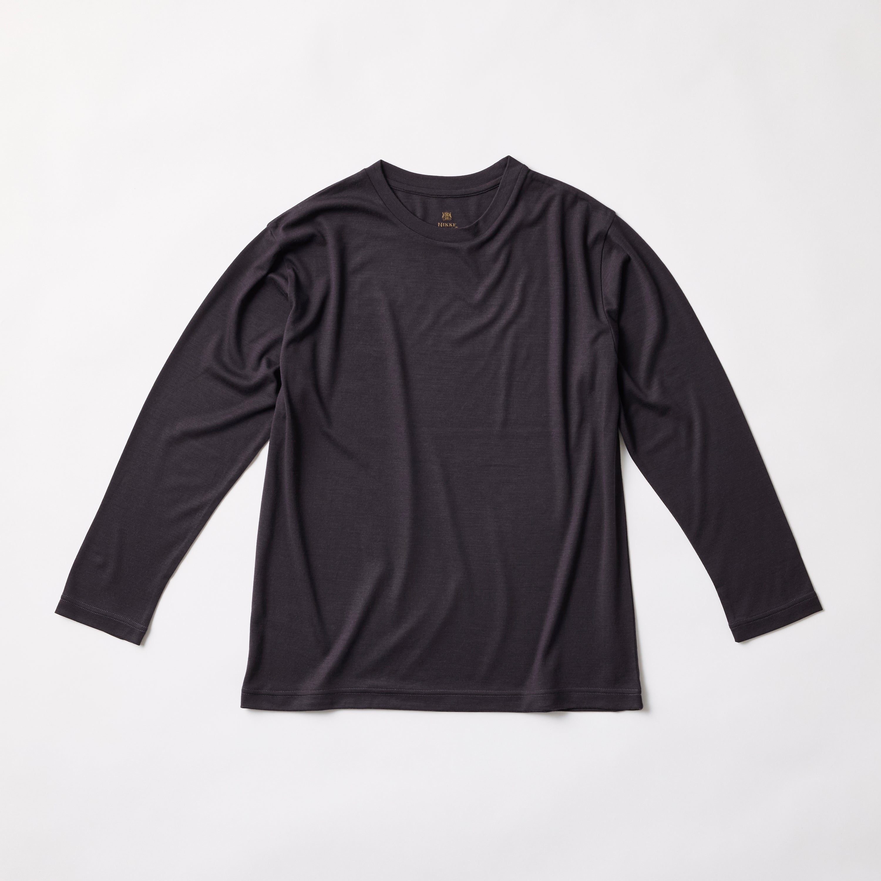 ウルトラファインメリノウール100%ロングスリーブTシャツ 14.5μ