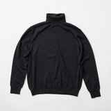 ウルトラファインメリノウール100%タートルネックセーター 15.5μ-Super160's