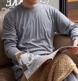 【NEW　新色】ウルトラファインメリノウール100%ロングスリーブＴシャツ　15.5μ-Super160's