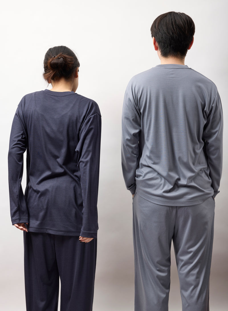 新色 ウルトラファインメリノウール100%ロングスリーブTシャツ 15.5μ
