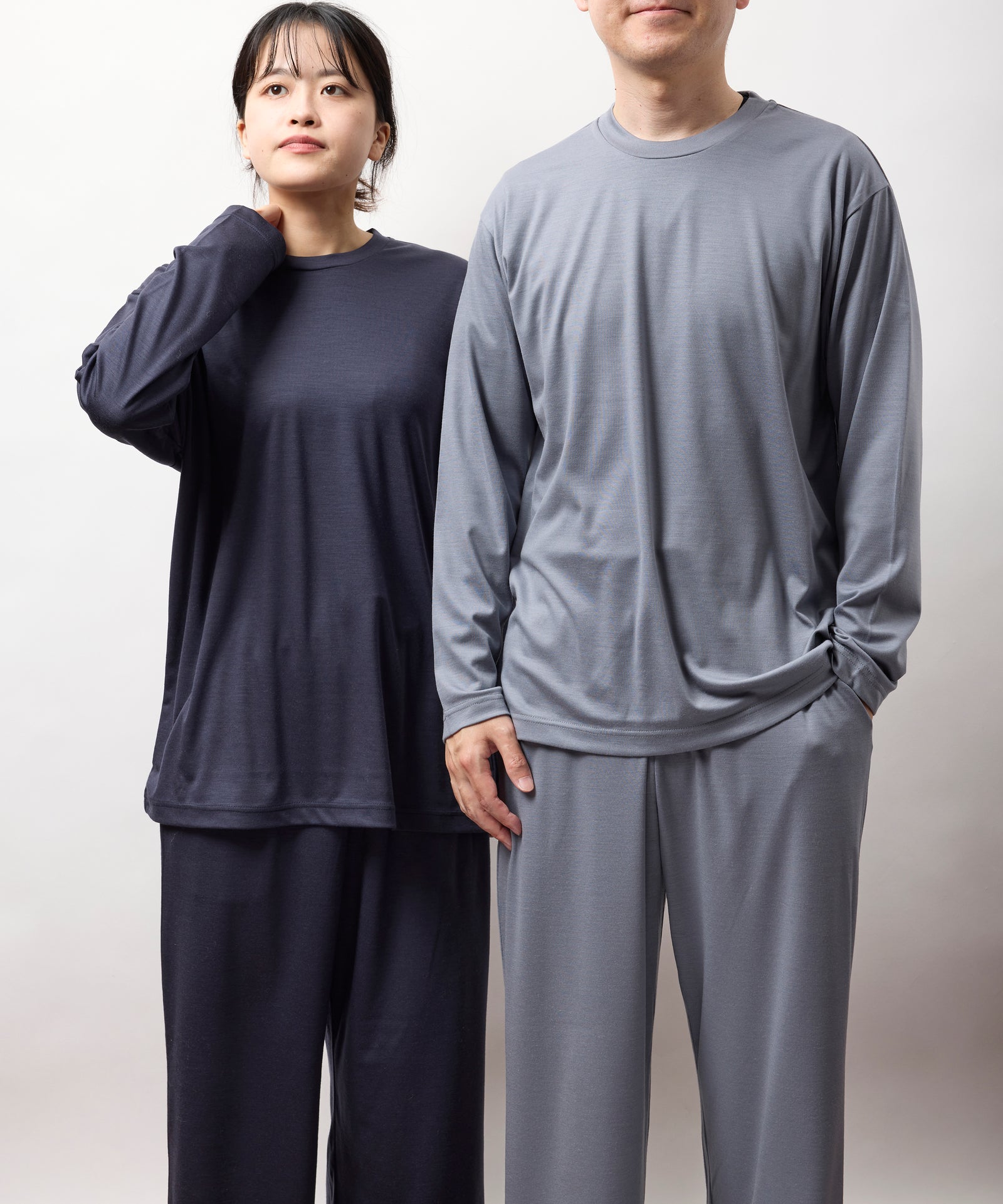 新色 ウルトラファインメリノウール100%ロングスリーブTシャツ 15.5μ