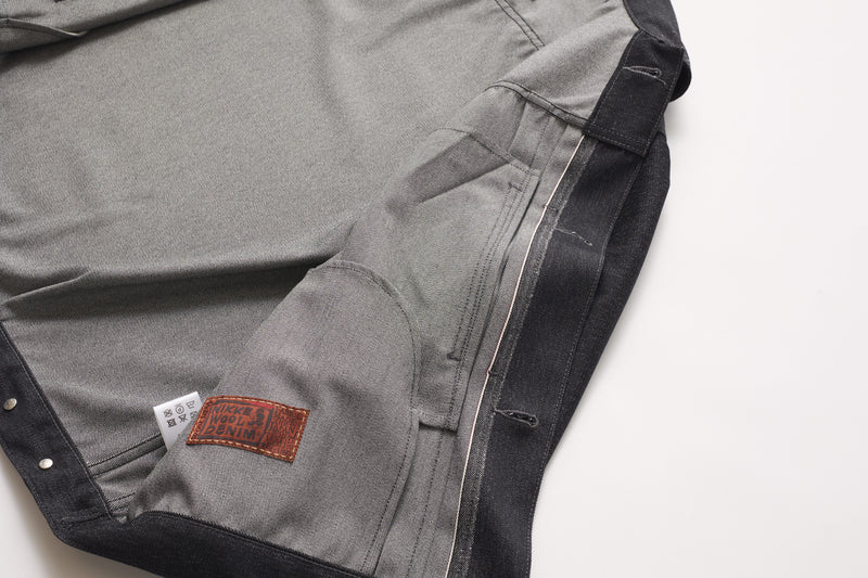 (春秋)スーパーファインメリノウール100%ワイドショートデニムジャケット 17.5μ-Super120‘ｓ