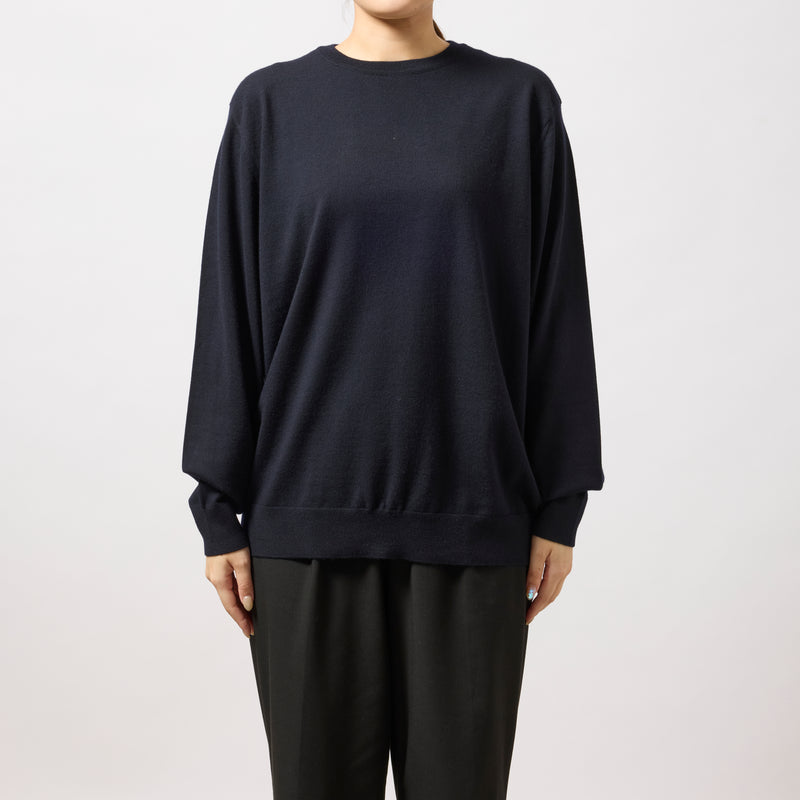 ウルトラファインメリノウール100%クルーネックセーター　15.5μ-Super160's