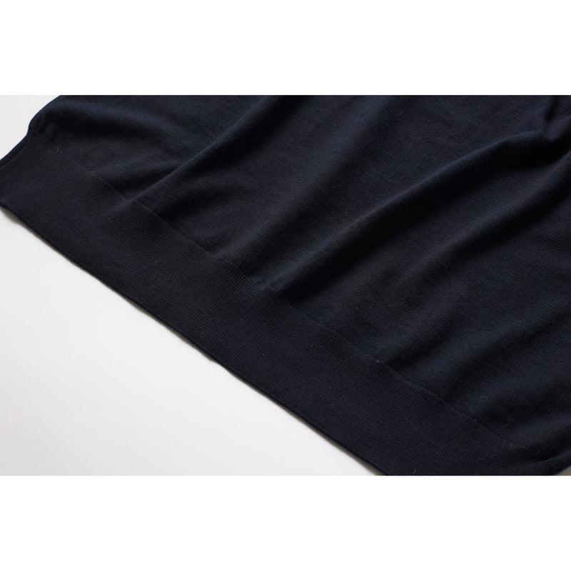 ウルトラファインメリノウール100%クルーネックセーター　15.5μ-Super160's