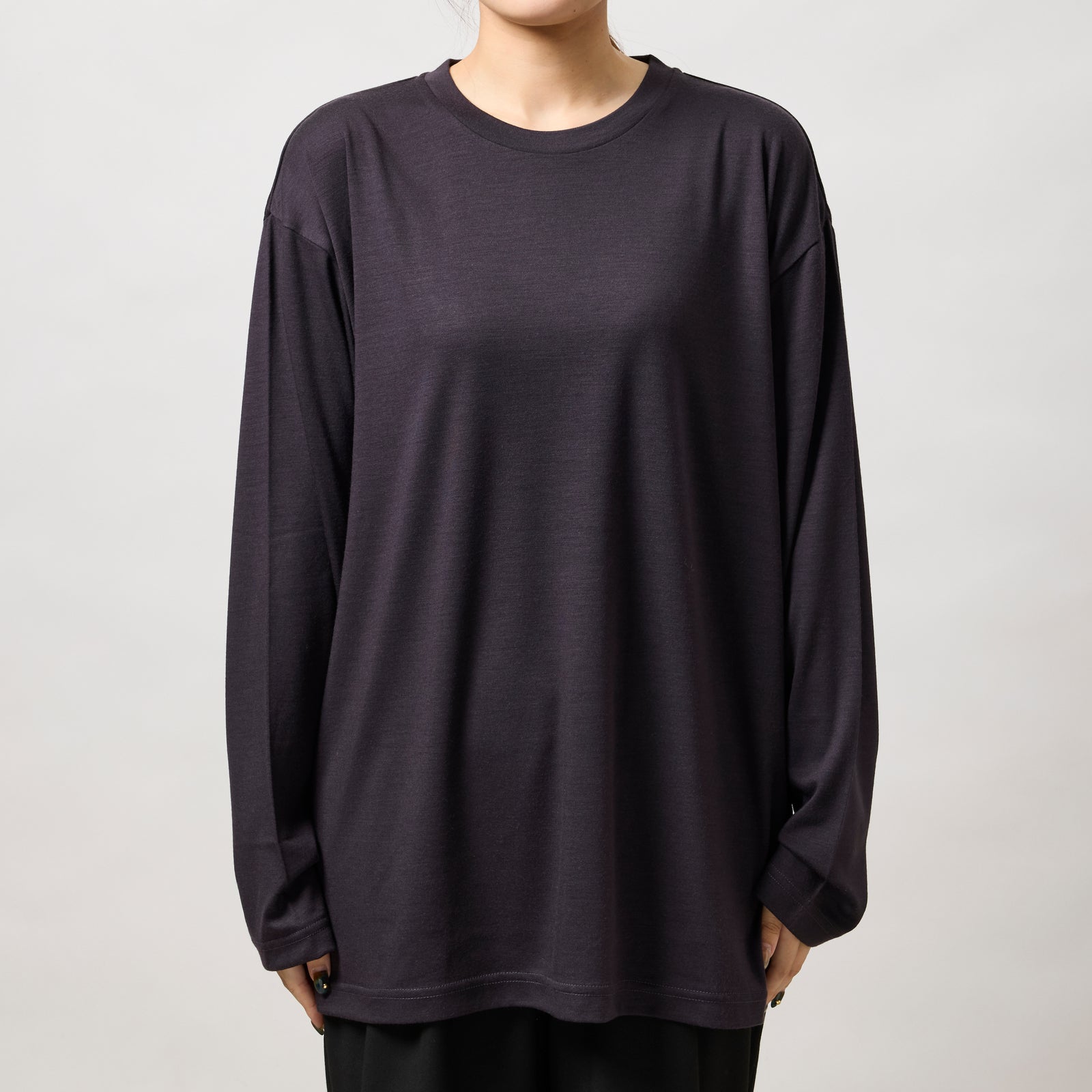 ウルトラファインメリノウール100%ロングスリーブTシャツ 14.5μ