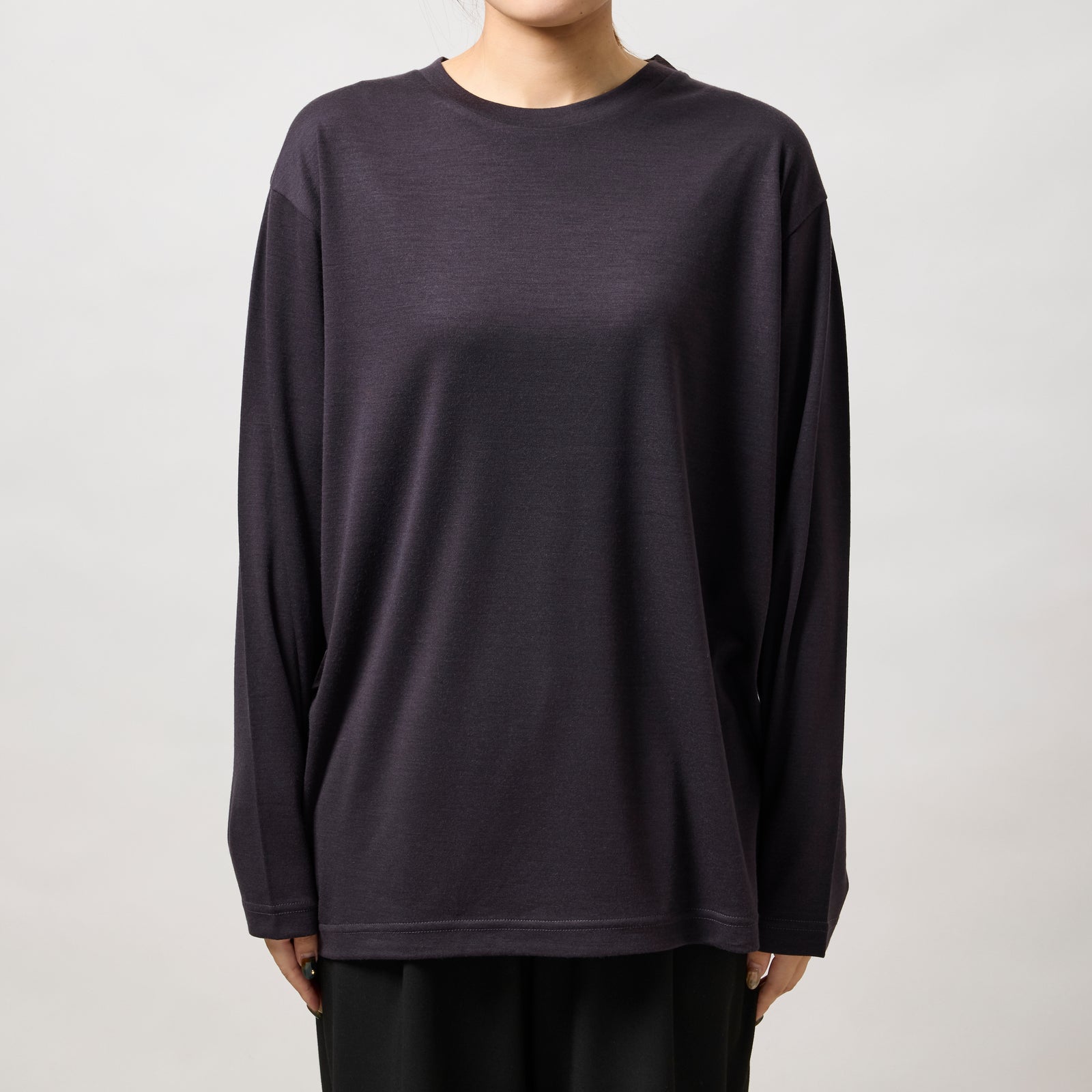 ウルトラファインメリノウール100%ロングスリーブTシャツ 14.5μ