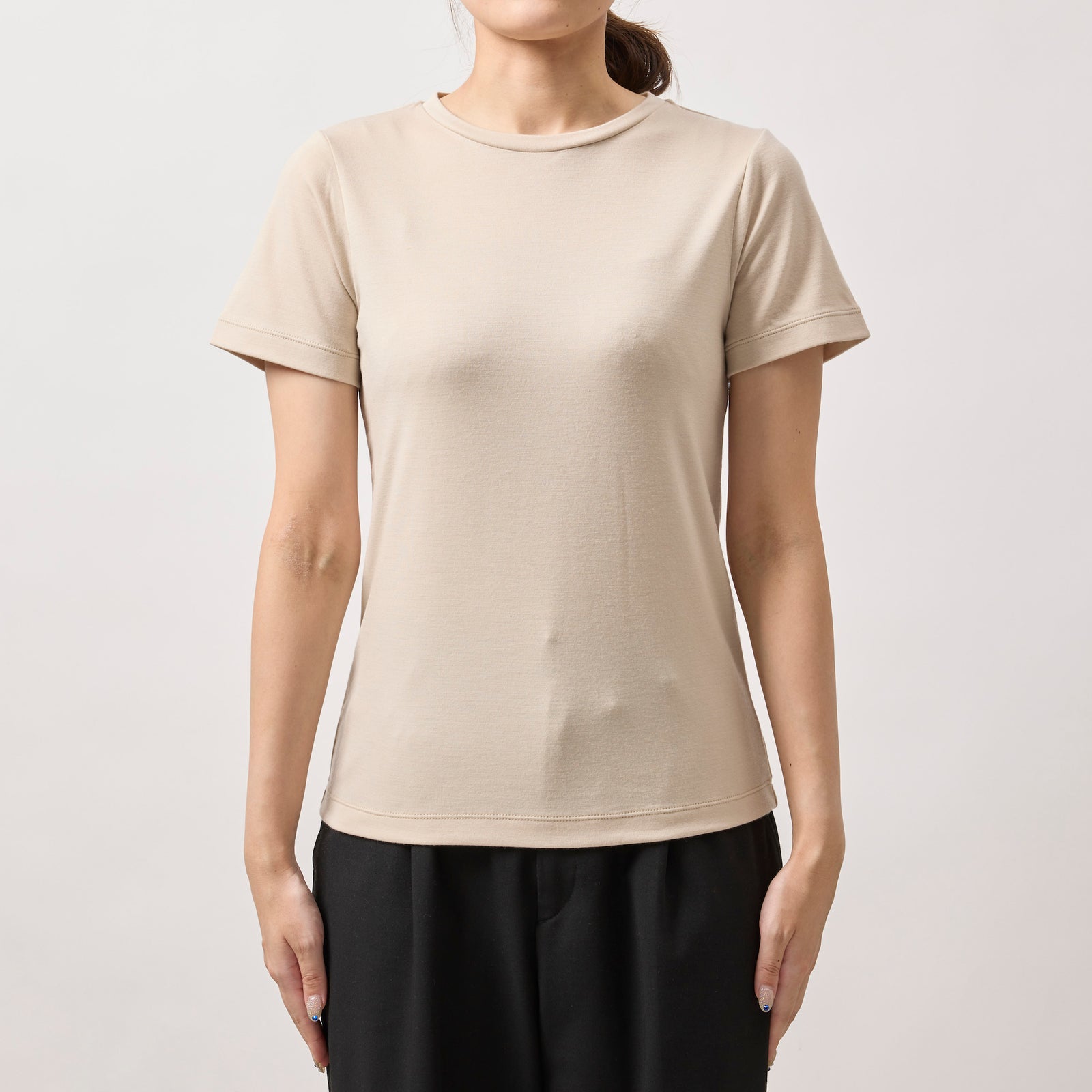 美品 オーラリー 定価4.18万 2020aw ウールリブニットシャツ イエロー ウルトラファインメリノTシャツ 14.5μ-Super180's レディス