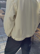 (春秋)スーパーファインメリノウール100%ワイドショートデニムジャケット 17.5μ-Super120‘ｓ